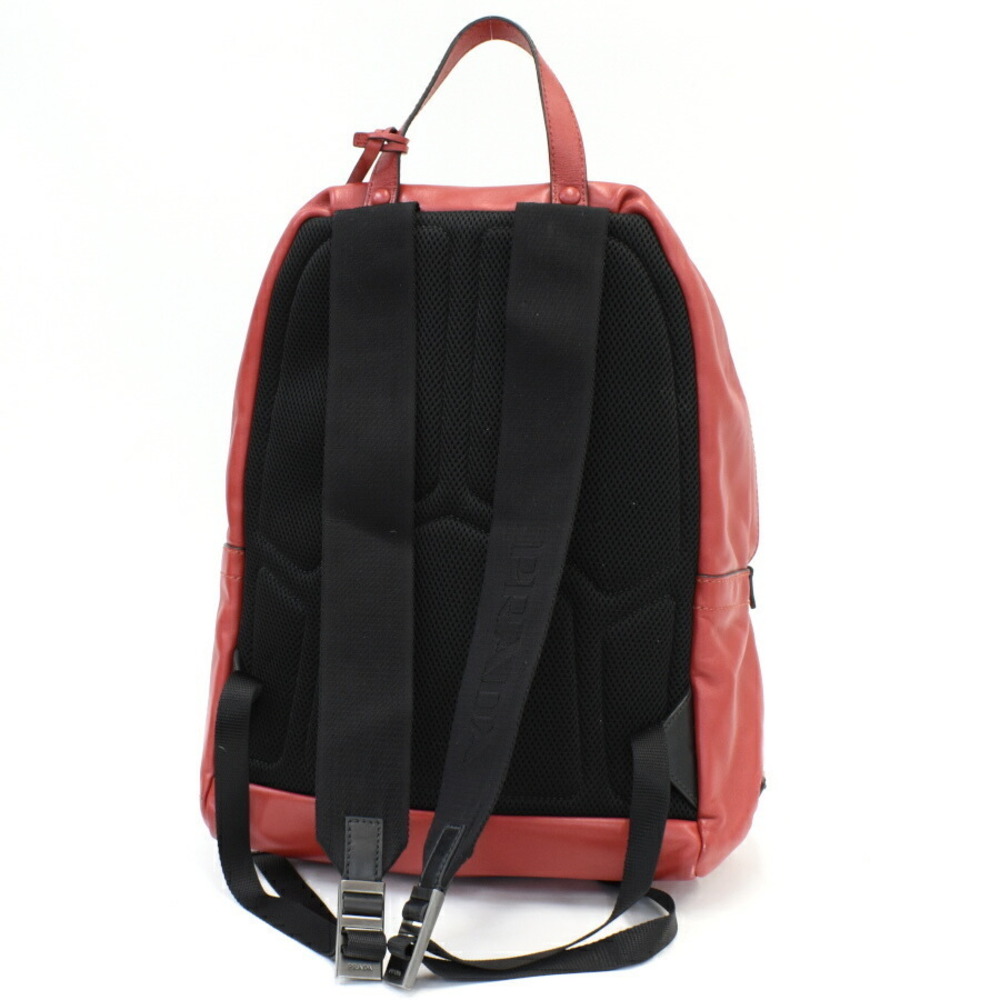 Prada Leather Backpack Red Triangle - image 8